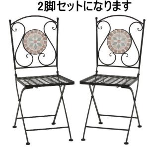 ガーデンチェア2脚セット花柄　10658　 椅子 いす イス チェアー ガーデニング ガーデン ガーデンチェアー｜yukimi-kagu