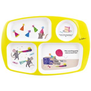 キッズ メラミンプレート/28.4×19.1cm/レオレオニ(Leo Lionni)PARTY YE(LLA-1300)＜キッチン 料理 食器 お皿 皿 角 型 プレート＞