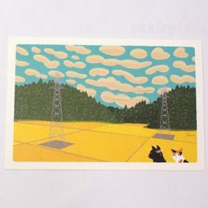 猫のポストカード たびねこ うろこ雲 森俊憲 もりとしのり 黒猫 三毛猫