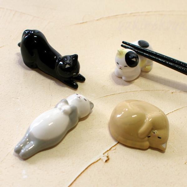猫 お箸置き デコレコーポレーション DECOLE おもてなし 黒猫 三毛猫 ハチワレ猫 チャトラ猫...