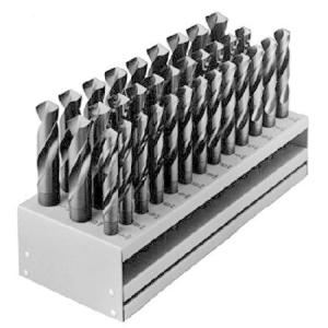 Chicago Latrobe 190 Series High-Speed Steel Reduced Shank Drill Bit Set With Metal Stand, Black Oxide Finish, 118 Degree Conventional Point, Round Sha｜yukinko-03