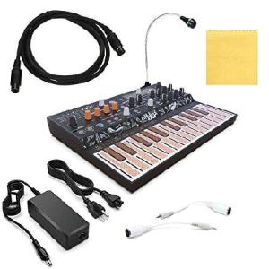 Arturia MicroFreak Vocoder Bundle Hybrid Paraphonic Synthesizer Black 25-key + Vocoder Mic, Pig Hog MIDI Cable, Power Adapter, MIDI Adapters ＆ Liquid