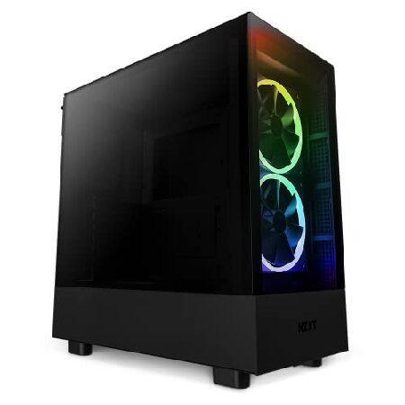 NZXT H5 ELITE ミドルタワー PCケース Black フロントガラスパネル・RGBコント...