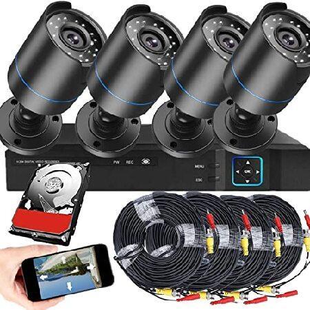 4CH AHD Wired DVR Video Security Camera System Bui...