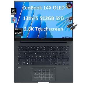 ASUS ZenBook 14 14X OLED 14.5' QHD+ (2880 x 1800) 120Hz Touchscreen (Intel 13th Gen i5-13500H (Beat i7-1250U), 8GB RAM, 512GB SSD) Business Laptop, Nu｜yukinko-03