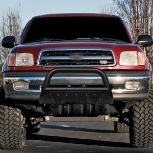 TLAPS 7422451444456 Compatible With 1999 2000-2006 Toyota Tundra / 2001-2007 Sequoia Textured Black Studded Mesh Style Bull Bar Guard with Skid Plate｜yukinko-03