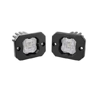 Diode Dynamics Stage Series C1 White SAE/DOT Fog Flush Mount LED Pod (pair), SAE Fog w/Amber Backlight｜yukinko-03