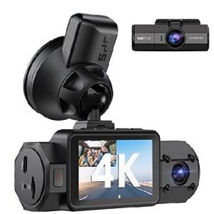 Vantrue N2S 4K Dash Cam with GPS, Front and Inside Dual 2.5K 1440P Dash Camera with GPS, IR Night Vision Uber Car Camera, 24/7 Recording Parking Mode,