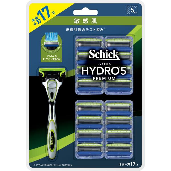 Schick(シック) ハイドロ5プレミアム 敏感肌 クラブパック(ホルダー(刃付き)+替刃16コ)...