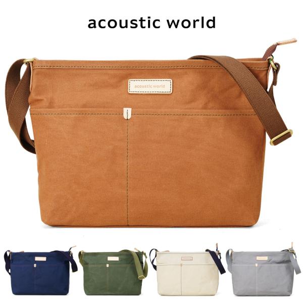 ショルダーバッグ メンズ  横型 キャンバス acoustic world アコースティック・ワール...