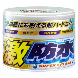 ソフト99(SOFT99) ワックス WAX 激防水WAX ホワイト 300g 自動車塗膜の保護・艶出し用 スポンジ 00341｜yukiti-store