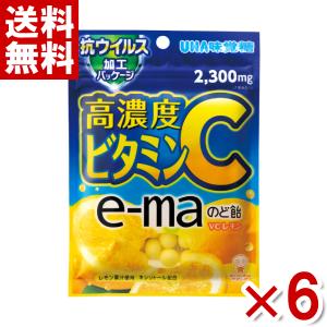 味覚糖 e-maのど飴 袋 VCレモン 50g 6入  
