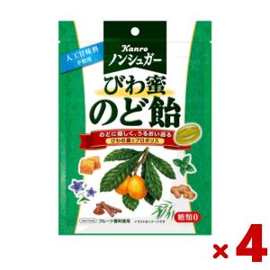 カンロ ノンシュガーびわ蜜のど飴 4袋セット  メール便全国
