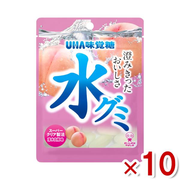 味覚糖 水グミ 清水白桃味 40g×10入 (もも グミ 透明 お菓子 まとめ買い) (ポイント消化...