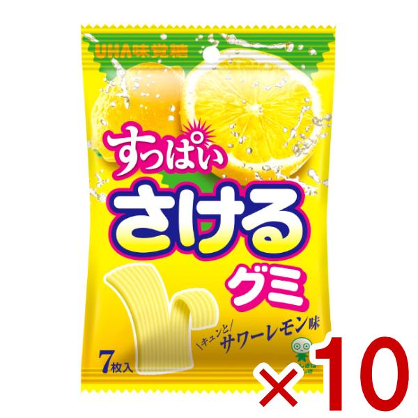 味覚糖 すっぱいさけるグミ サワーレモン 7枚×10入 (ポイント消化) (np-3)(賞味期限20...