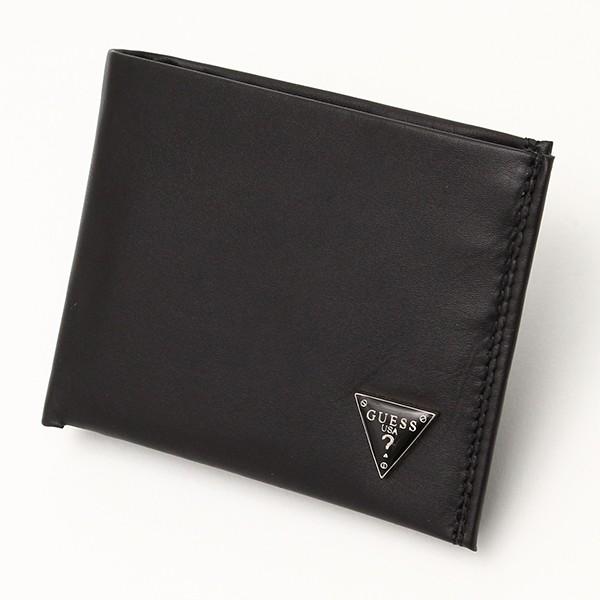 メンズ財布 人気ブランド ゲス-GUESS- パスケース付き ダブル札入れ 軽量 2つ折り レザー ...