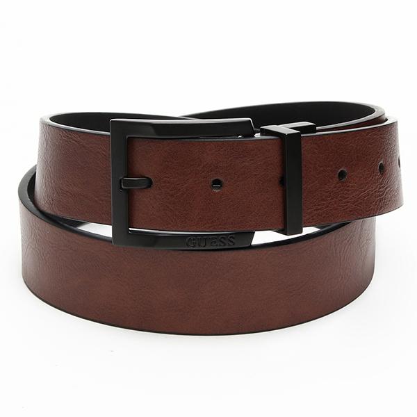 メンズベルト 人気ブランド ゲス-GUESS-  リバーシブルベルト ブラウン 35MM カジュアル...