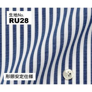 オーダーシャツ ワイシャツ メンズ 生地番号RU28  綿100％/ストライプ柄/形態安定仕様｜yuma