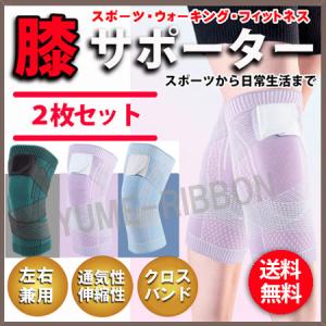 膝サポーター 2枚組 女性 メッシュ 通気性 伸縮 薄手 スポーツ 筋トレ トレーニング 蒸れない 肌に優しい ベルト 左右セット 両足 レディース 母の日