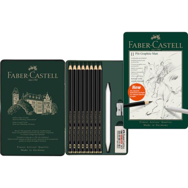 Faber-Castell ピット グラファイト マット 8硬度 鉛筆セット アクセサリー付き（HB...