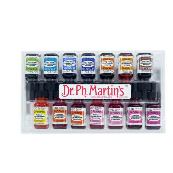 インク Dr.Ph.Martin’s ドクターマーチン ラディアント 14色セット D 1/2オンス...