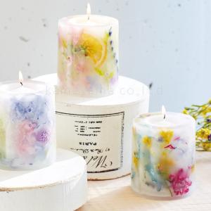 ボタニカル ジェルキャンドル キット [カラフル] 容器 芯 花材 ジェル