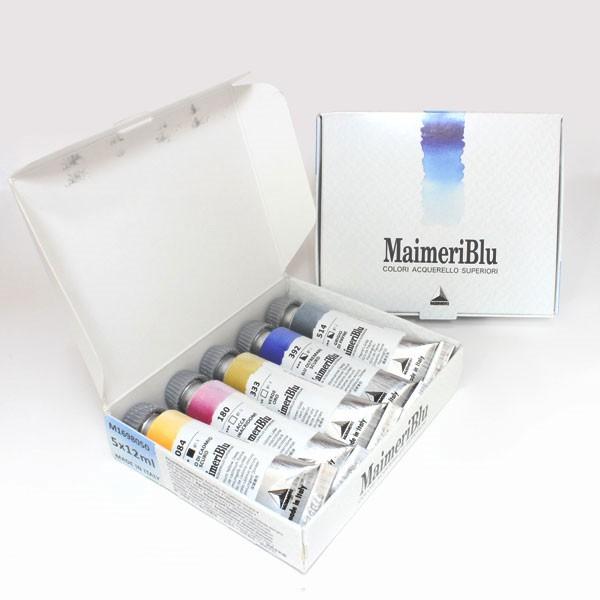 Maimeri マイメリブルー 透明水彩絵具 単一顔料 イントロセット12ml×5色
