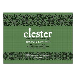 clester クレスター 水彩紙 コットン・パルプ 310g/m2 中目 ブロック L (380×280mm) 16枚とじ CTB-L｜yumegazai