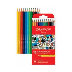 CARAN d'ACHE（カランダッシュ） スクールライン 油性色鉛筆 12色