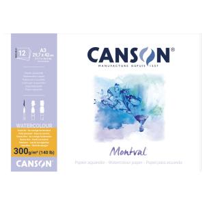 CANSON キャンソン モンバル 水彩紙 300g/m2 中目 A3サイズ 29.7×42cm 天のりパッド｜yumegazai