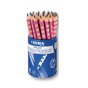 Lyra リラ 鉛筆 グルーヴ・グラファイト B ピンク軸 36本セット｜yumegazai