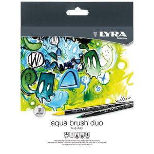 Lyra リラ・アクア・ブラッシュ・デュオ ツインタイプ筆マーカー 水溶性 12色セット L6521120｜yumegazai
