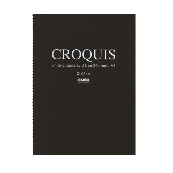 CROQUIS クロッキーブック ホワイト A4 黒表紙