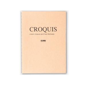 CROQUIS クロッキーブック ホワイト B3 茶表紙 （5冊入）｜yumegazai