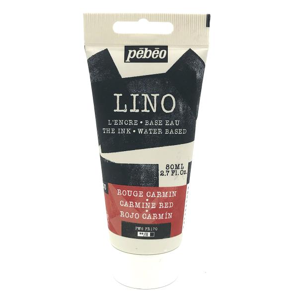 リノカット版画 インク（水性）80ml カーマインレッド 03