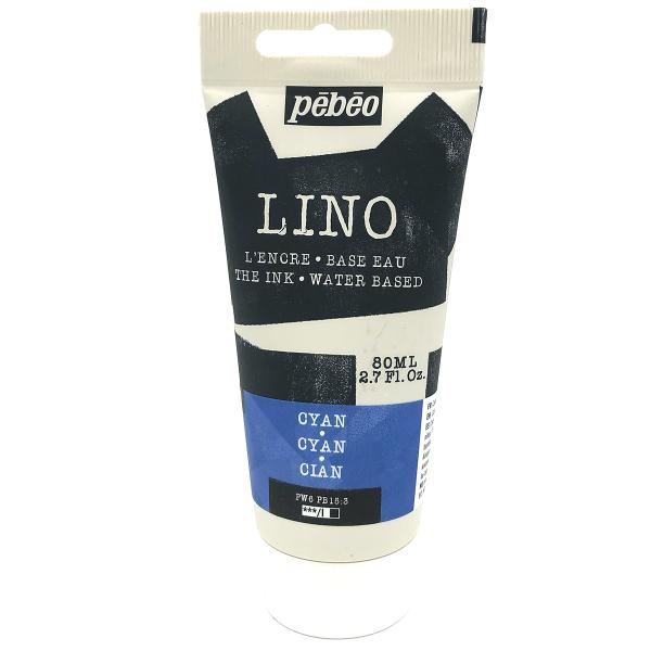 リノカット版画 インク（水性）80ml シアン 07