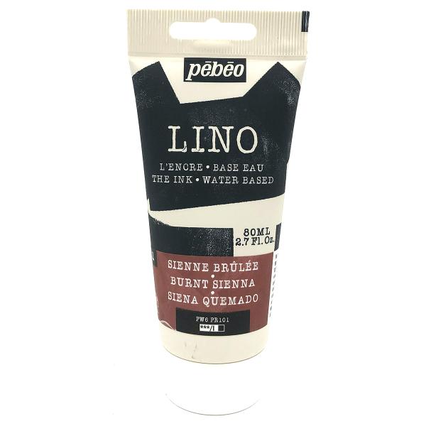 リノカット版画 インク（水性）80ml バーントシェンナ 11