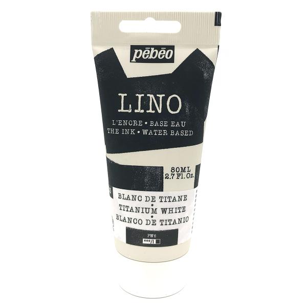 リノカット版画 インク（水性）80ml チタニウムホワイト 13
