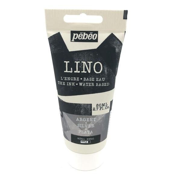 リノカット版画 インク（水性）80ml シルバー 18
