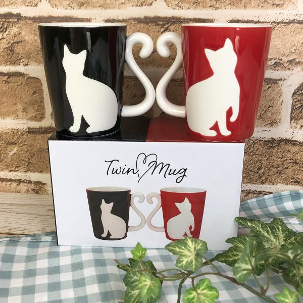 マグカップ ツインマグ リペル 300ml ペアセット AR0604543 取っ手 猫のしっぽ