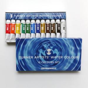 ターナー 海外版 アーティスト ウォーターカラー 専門家用 透明水彩絵具 12色セット15ml｜yumegazai