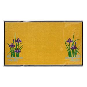 型染め 三つ折り 屏風 (毛氈付) 菖蒲の詳細画像1