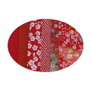 はぎれちりめん （約13×20cm）6枚組 アソート 赤系