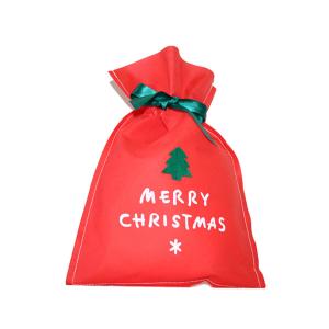 プレゼント用 クリスマス不織布バッグ 赤 Sサイズ（230×350mm）｜yumegazai