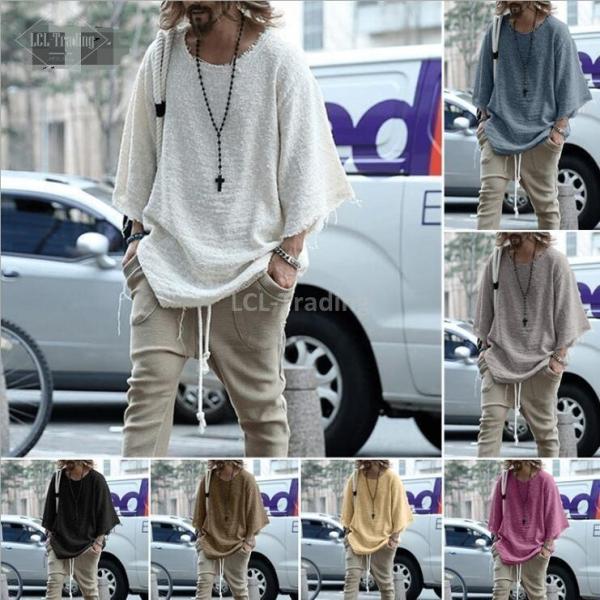 ビッグシルエットtシャツ メンズ ドルマンスリーブ オーバーサイズ 無地 カラー 半袖 ゆったり