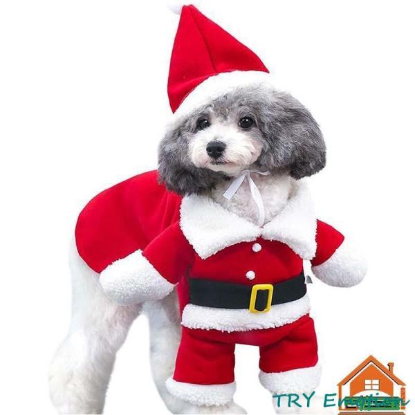【値下げ】ペット服 クリスマス 犬服 猫服 犬用サンタ 帽子付き 愛犬が可愛いサンタクロースに変身 ...