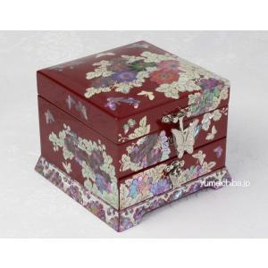 ジュエリーボックス 小箱 螺鈿の宝石箱 梅に樫鳥（かしどり） 漆器