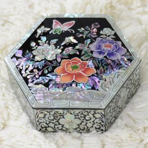 漆器 小箱 螺鈿（らでん） 螺鈿装飾 錆絵花鳥 高岡漆器 小物入れ 日本