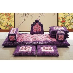 紫色の花柄刺繍座布団 なーむくまちゃん工房 法事 日本製 お坊さん用 蓮華・紫 仏壇用 座布団 クッション・座布団