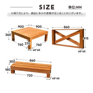 【1.46坪 13点セット】ウッドデッキ 天然...の詳細画像3